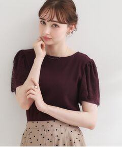 Couture Brooch / クチュールブローチ カットソー | 【洗える】袖レース テレコトップス