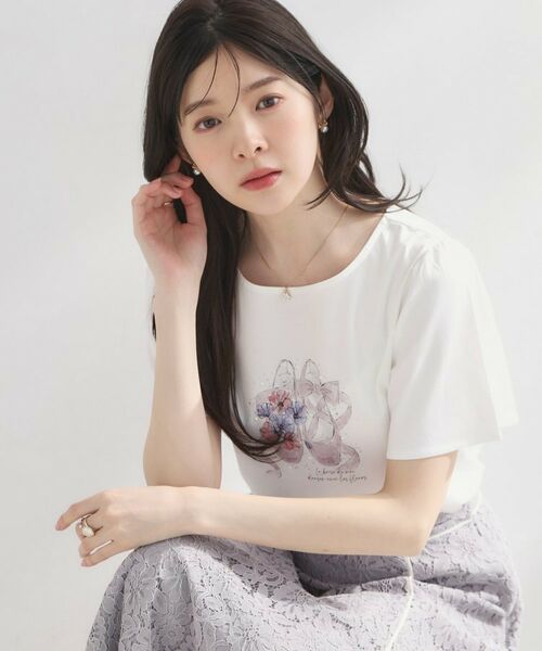 Couture Brooch / クチュールブローチ Tシャツ | トウシューズプリントTシャツ | 詳細1