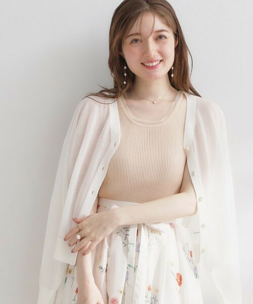 Couture Brooch / クチュールブローチ キャミソール・チューブトップ | チュール付きタンクトップ（ライトピンク(070)）