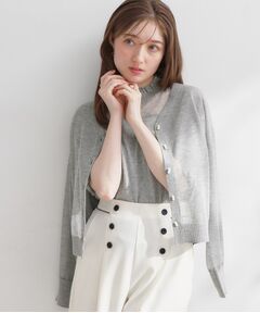 Couture Brooch / クチュールブローチ カーディガン・ボレロ | LEVITAダブルパール調釦カーディ