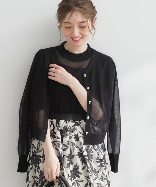 Couture Brooch / クチュールブローチ カーディガン・ボレロ | LEVITAダブルパール調釦カーディ | 詳細16