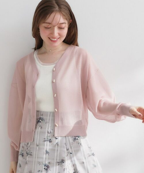 Couture Brooch / クチュールブローチ カーディガン・ボレロ | LEVITAダブルパール調釦カーディ | 詳細23