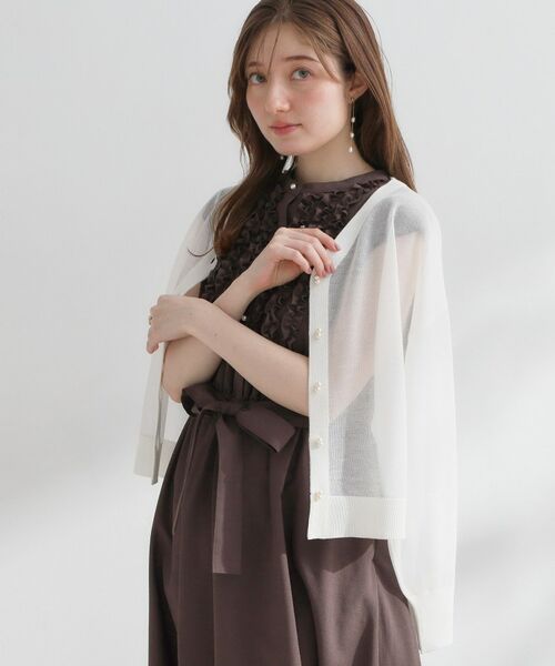 Couture Brooch / クチュールブローチ カーディガン・ボレロ | LEVITAダブルパール調釦カーディ | 詳細3