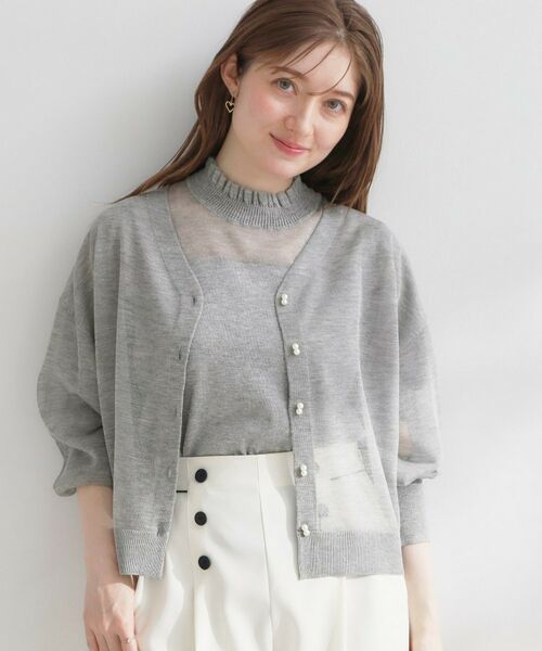 Couture Brooch / クチュールブローチ カーディガン・ボレロ | LEVITAダブルパール調釦カーディ | 詳細9