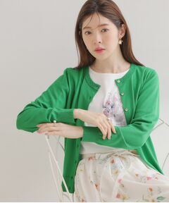 Couture Brooch / クチュールブローチ カーディガン・ボレロ | ポイント透かしビジュー釦カーディ