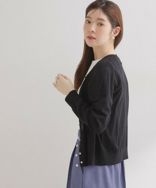 Couture Brooch / クチュールブローチ カーディガン・ボレロ | ポイント透かしビジュー釦カーディ | 詳細13