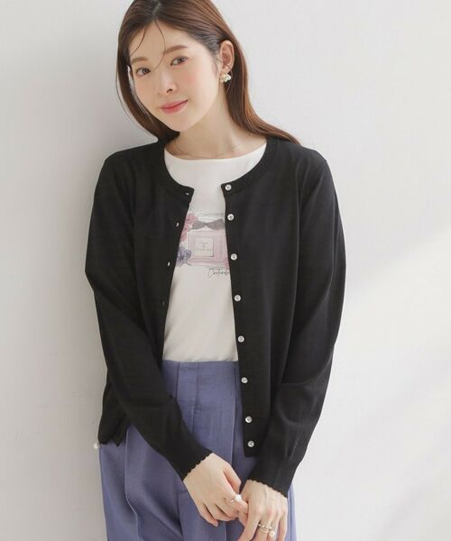 Couture Brooch / クチュールブローチ カーディガン・ボレロ | ポイント透かしビジュー釦カーディ | 詳細14