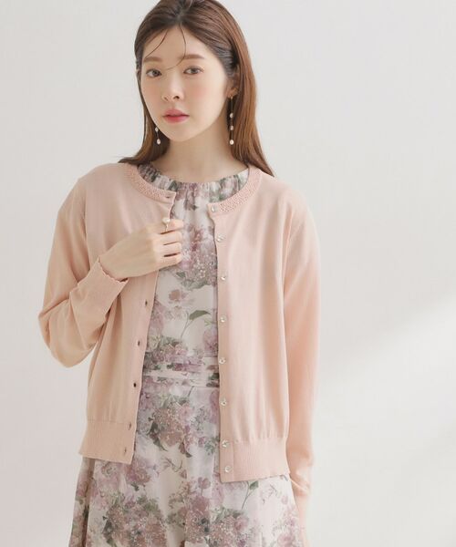 Couture Brooch / クチュールブローチ カーディガン・ボレロ | ポイント透かしビジュー釦カーディ | 詳細27