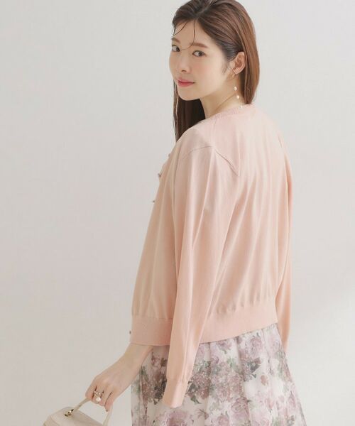 Couture Brooch / クチュールブローチ カーディガン・ボレロ | ポイント透かしビジュー釦カーディ | 詳細28