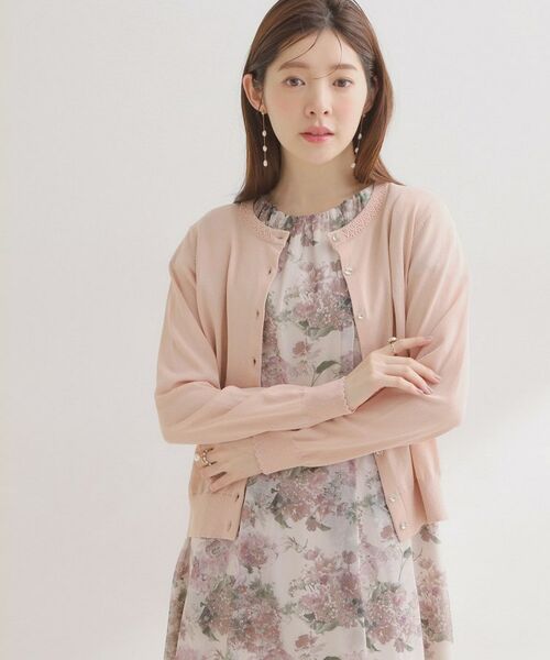 Couture Brooch / クチュールブローチ カーディガン・ボレロ | ポイント透かしビジュー釦カーディ | 詳細30