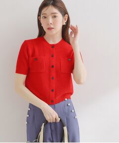 Couture Brooch / クチュールブローチ カーディガン・ボレロ | ポケット付き半袖カーディガン