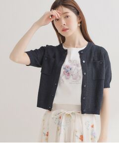 Couture Brooch / クチュールブローチ カーディガン・ボレロ | ポケット付き半袖カーディガン