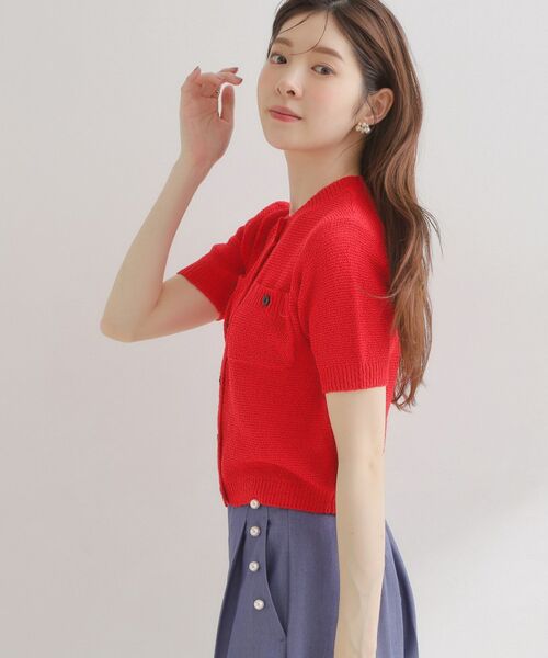 Couture Brooch / クチュールブローチ カーディガン・ボレロ | ポケット付き半袖カーディガン | 詳細10