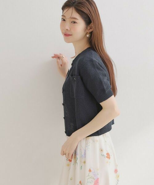 Couture Brooch / クチュールブローチ カーディガン・ボレロ | ポケット付き半袖カーディガン | 詳細18