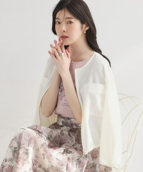 Couture Brooch / クチュールブローチ レザーブルゾン・ジャケット | シアーメッシュブルゾン（オフホワイト(003)）