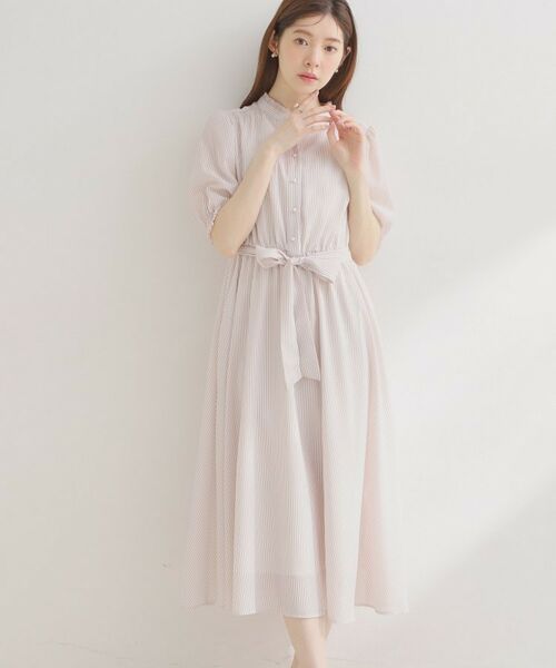 Couture Brooch / クチュールブローチ ロング・マキシ丈ワンピース | シアーストライプワンピース | 詳細1