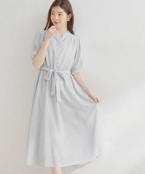 Couture Brooch / クチュールブローチ ロング・マキシ丈ワンピース | シアーストライプワンピース | 詳細10