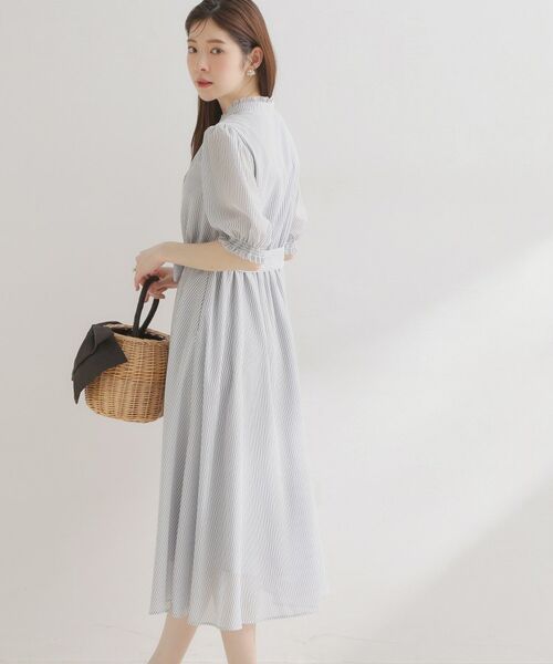 Couture Brooch / クチュールブローチ ロング・マキシ丈ワンピース | シアーストライプワンピース | 詳細11