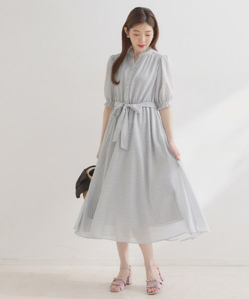 Couture Brooch / クチュールブローチ ロング・マキシ丈ワンピース | シアーストライプワンピース | 詳細12