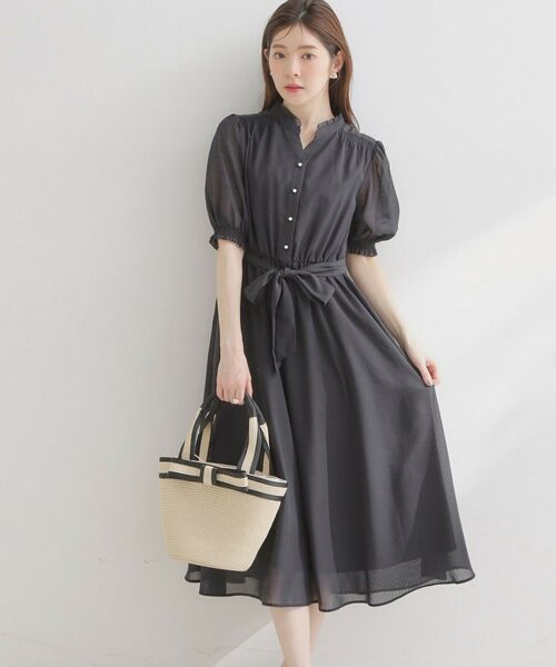 Couture Brooch / クチュールブローチ ロング・マキシ丈ワンピース | シアーストライプワンピース | 詳細20