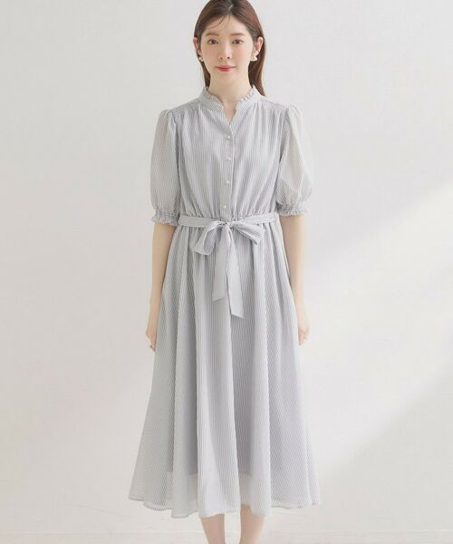 Couture Brooch / クチュールブローチ ロング・マキシ丈ワンピース | シアーストライプワンピース | 詳細26