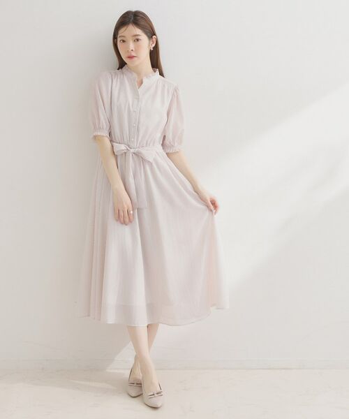 Couture Brooch / クチュールブローチ ロング・マキシ丈ワンピース | シアーストライプワンピース | 詳細6