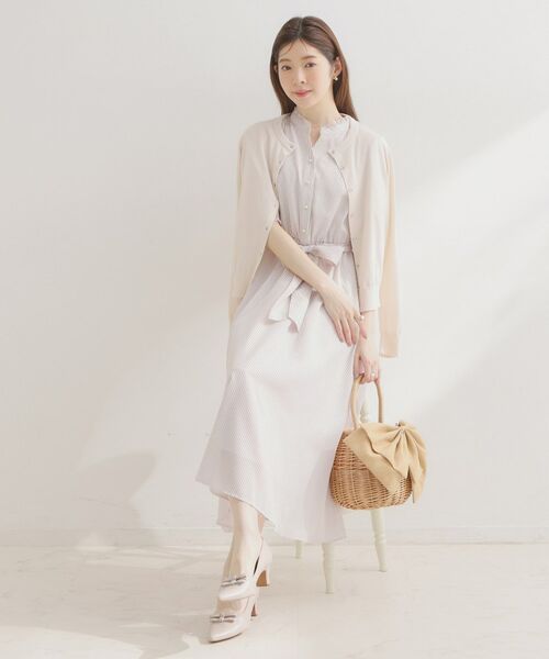 Couture Brooch / クチュールブローチ ロング・マキシ丈ワンピース | シアーストライプワンピース | 詳細7