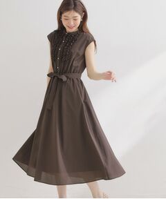 Couture Brooch / クチュールブローチ ロング・マキシ丈ワンピース | リネンライクシアーワンピース