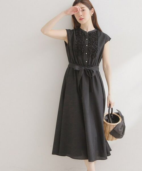 Couture Brooch / クチュールブローチ ロング・マキシ丈ワンピース | リネンライクシアーワンピース | 詳細1