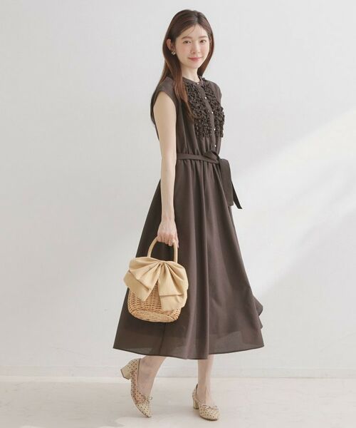 Couture Brooch / クチュールブローチ ロング・マキシ丈ワンピース | リネンライクシアーワンピース | 詳細14