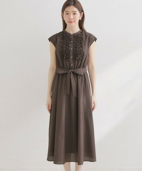 Couture Brooch / クチュールブローチ ロング・マキシ丈ワンピース | リネンライクシアーワンピース | 詳細25