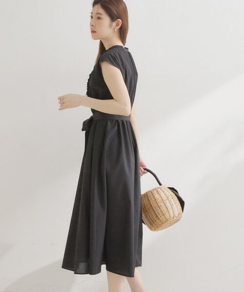 Couture Brooch / クチュールブローチ ロング・マキシ丈ワンピース | リネンライクシアーワンピース | 詳細3