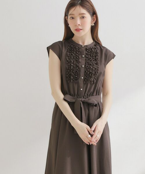 Couture Brooch / クチュールブローチ ロング・マキシ丈ワンピース | リネンライクシアーワンピース | 詳細9