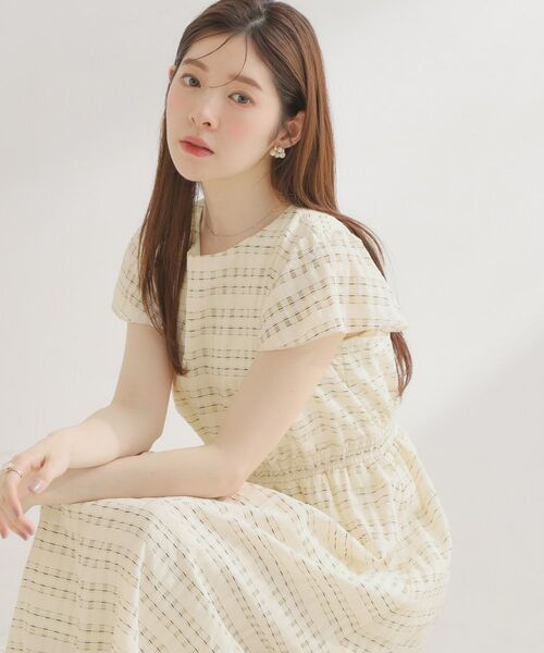 Couture Brooch / クチュールブローチ ロング・マキシ丈ワンピース | シアーチェックOP | 詳細1