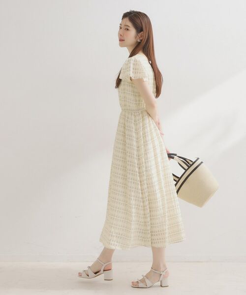 Couture Brooch / クチュールブローチ ロング・マキシ丈ワンピース | シアーチェックOP | 詳細5