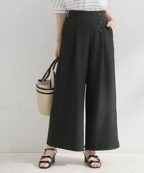 Couture Brooch / クチュールブローチ パンツ | ドライタッチリネンライクマリンパンツ（ネイビー(094)）