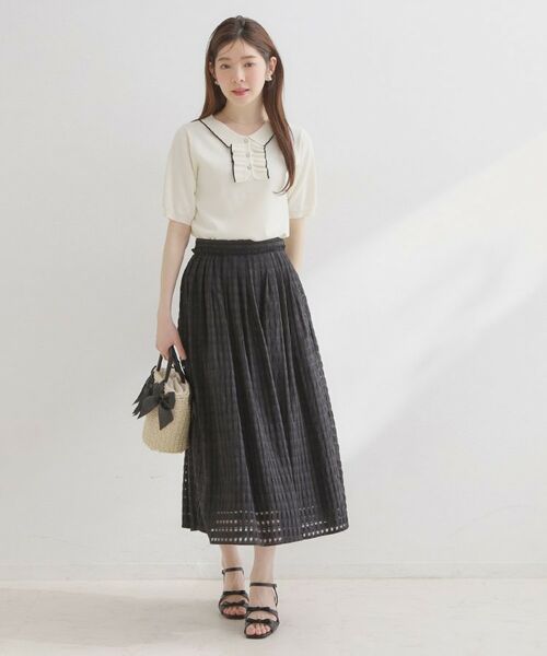 Couture Brooch / クチュールブローチ ロング・マキシ丈スカート | シアーチェックSK | 詳細11