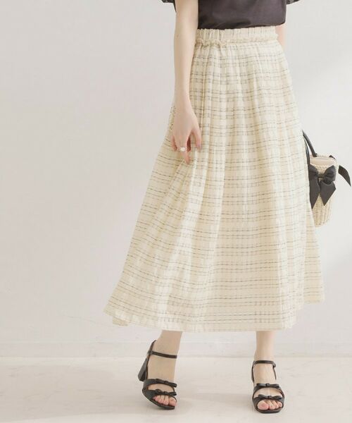 Couture Brooch / クチュールブローチ ロング・マキシ丈スカート | シアーチェックSK | 詳細3