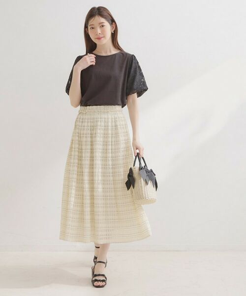 Couture Brooch / クチュールブローチ ロング・マキシ丈スカート | シアーチェックSK | 詳細4