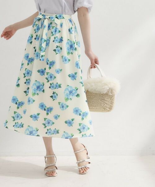 Couture Brooch / クチュールブローチ ロング・マキシ丈スカート | サマーフラワースカート（オフホワイト(103)）