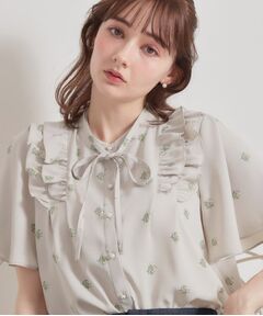 Couture Brooch / クチュールブローチ シャツ・ブラウス | 【洗える】ドットフラワー ブラウス