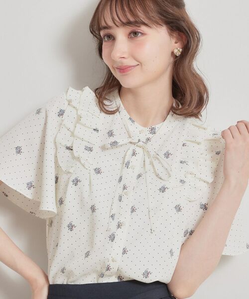 Couture Brooch / クチュールブローチ シャツ・ブラウス | 【洗える】ドットフラワー ブラウス（オフホワイト(013)）