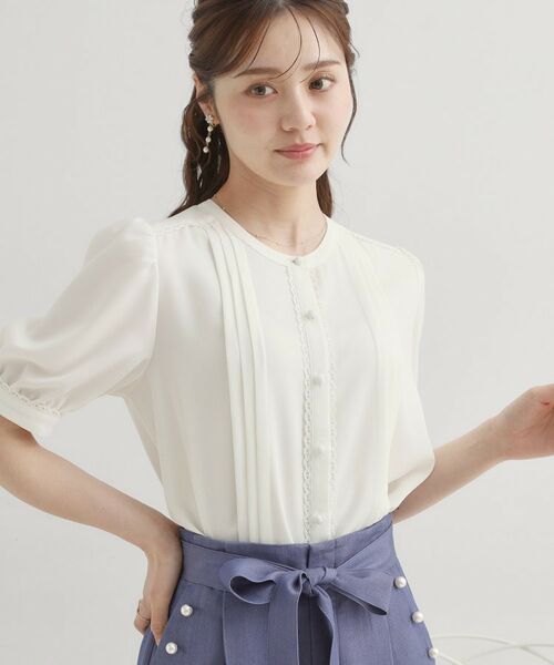 Couture Brooch / クチュールブローチ シャツ・ブラウス | ピンタックレースブラウス | 詳細1