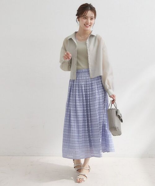 Couture Brooch / クチュールブローチ シャツ・ブラウス | パール調ボタン・オーガンジーショート丈シアーシャツ | 詳細12