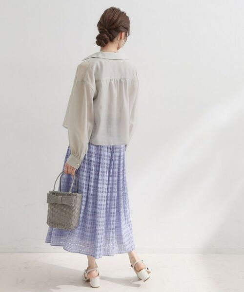 Couture Brooch / クチュールブローチ シャツ・ブラウス | パール調ボタン・オーガンジーショート丈シアーシャツ | 詳細14