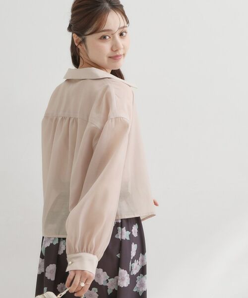 Couture Brooch / クチュールブローチ シャツ・ブラウス | パール調ボタン・オーガンジーショート丈シアーシャツ | 詳細21