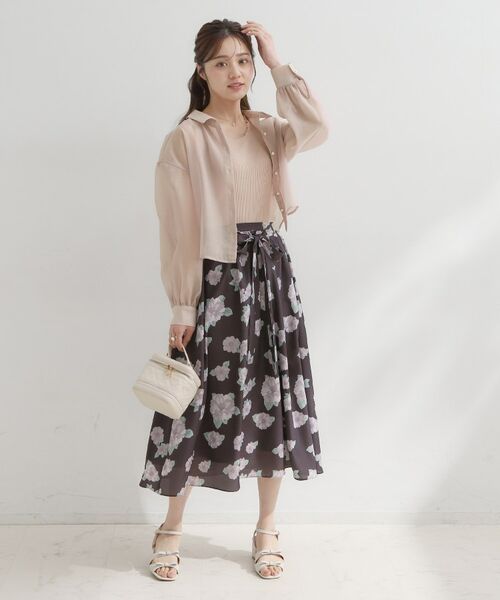 Couture Brooch / クチュールブローチ シャツ・ブラウス | パール調ボタン・オーガンジーショート丈シアーシャツ | 詳細22