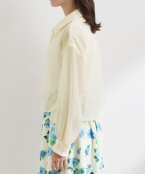 Couture Brooch / クチュールブローチ シャツ・ブラウス | パール調ボタン・オーガンジーショート丈シアーシャツ | 詳細28