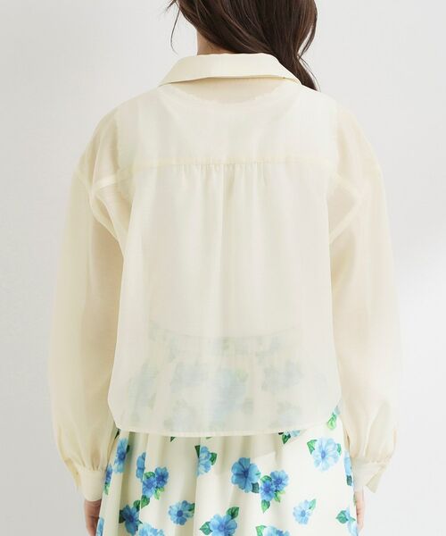 Couture Brooch / クチュールブローチ シャツ・ブラウス | パール調ボタン・オーガンジーショート丈シアーシャツ | 詳細29