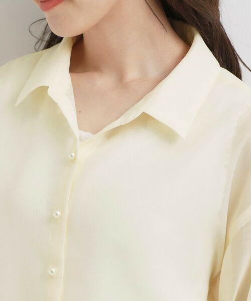 Couture Brooch / クチュールブローチ シャツ・ブラウス | パール調ボタン・オーガンジーショート丈シアーシャツ | 詳細30